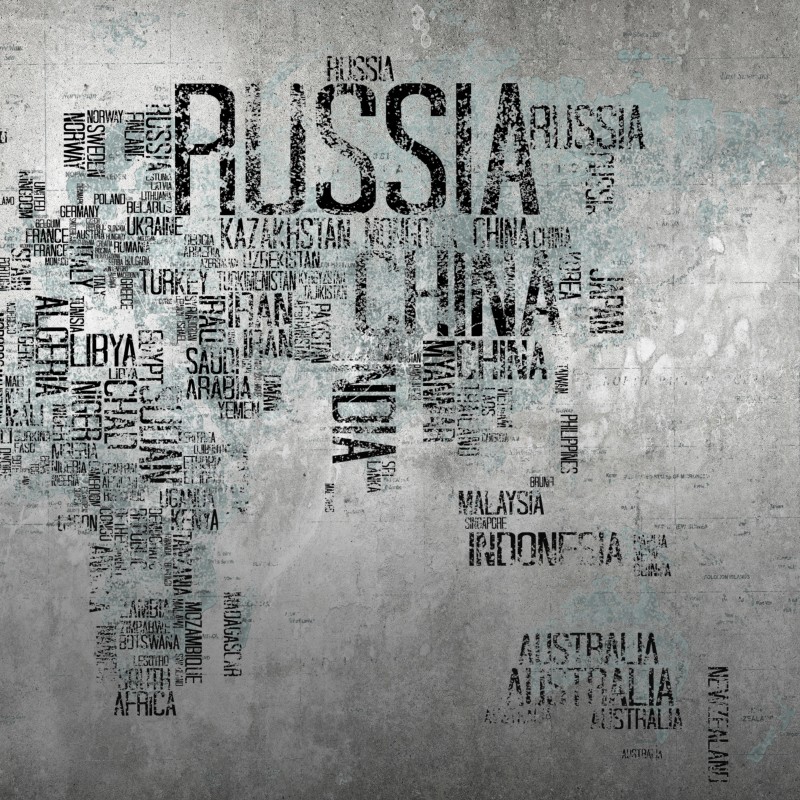 Wörter Weltkarte