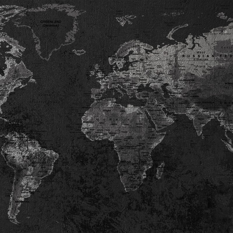 Weltkarte Schwarz